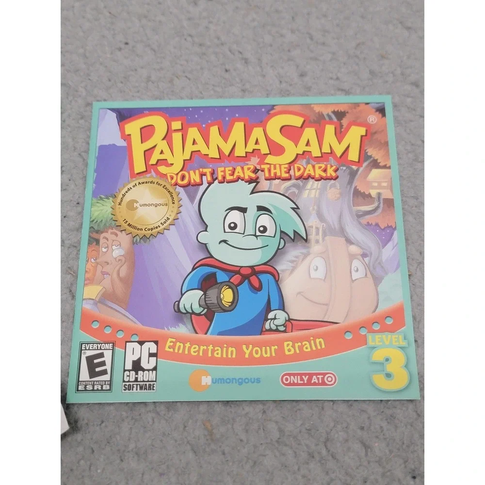 Pajama Sam Don't Fear The Dark PC‎ Windows CD-ROM Game Humongous Kids Puzzle